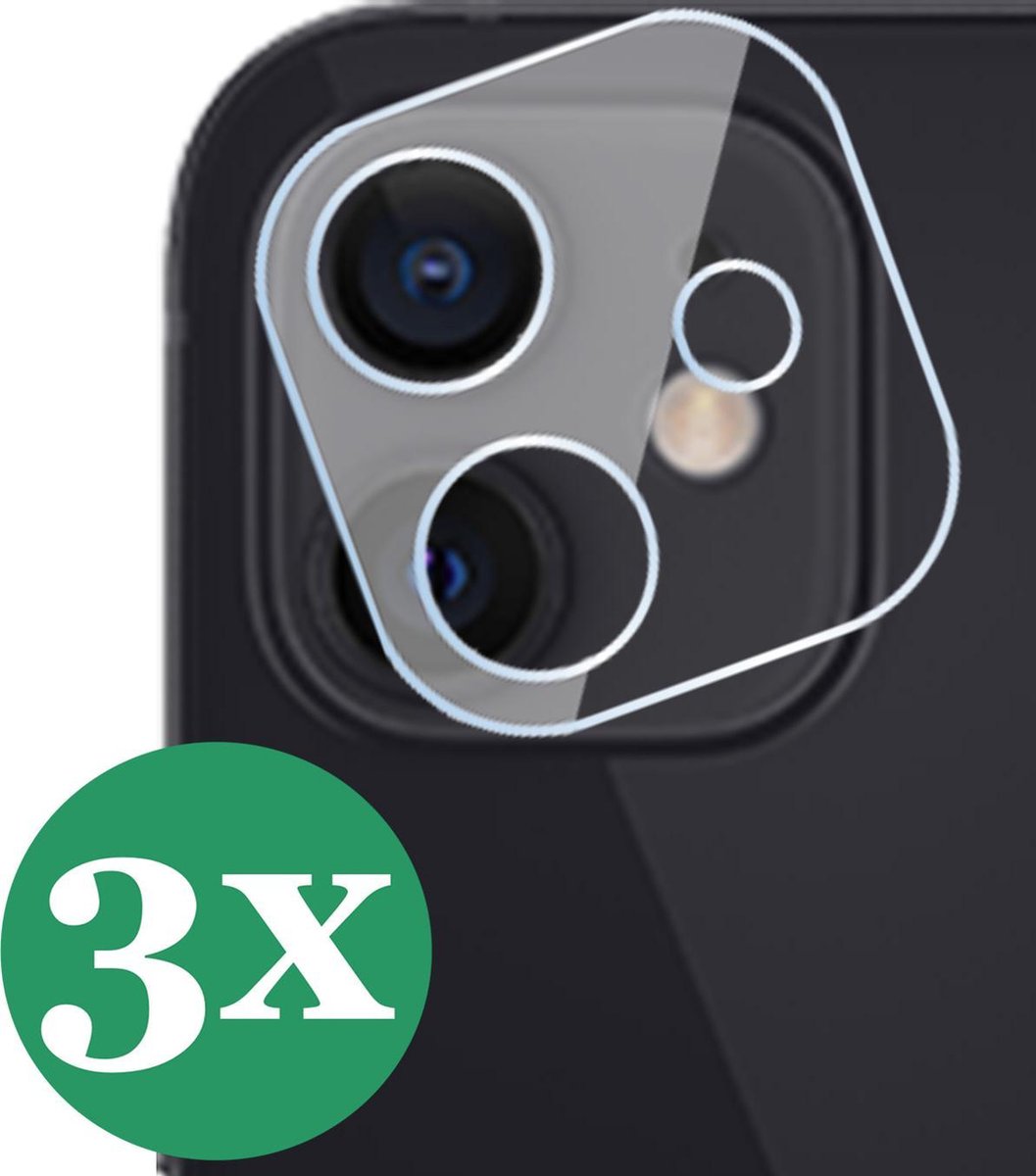Screenprotector geschikt voor iPhone 12 - Beschermglas Screen Protector Camera Glas - 3 Stuks