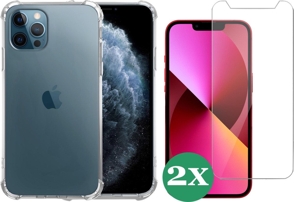 Hoesje geschikt voor iPhone 11 Pro - siliconen transparant case - 2x Screen Protector