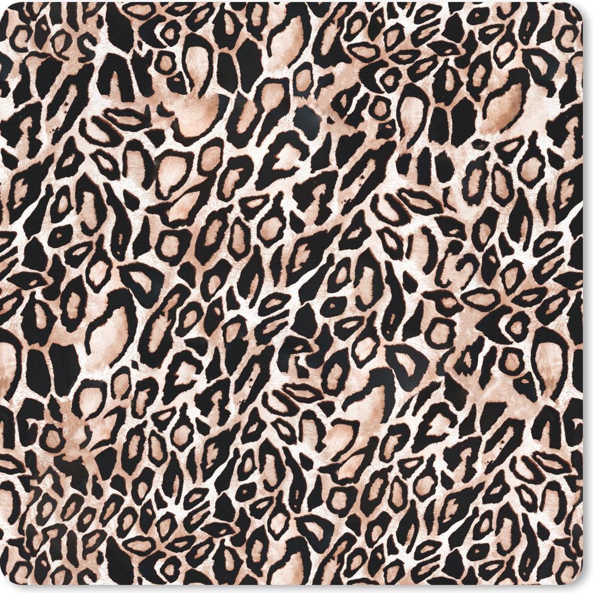 Muismat 30x30 cm - Mousepad Panterprint - Vlekken - Zwart - Muismatten