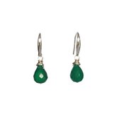 Jewels with Flair - Oorbellen - sterling zilver - onyx druppels - groen