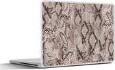 Laptop sticker - 10.1 inch - Dierenprint - Slang - Grijs - 25x18cm - Laptopstickers - Laptop skin - Cover