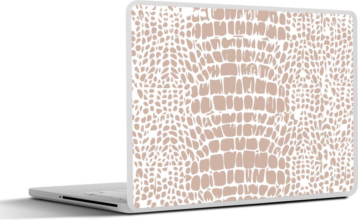 Laptop sticker - 17.3 inch - Dierenprint - Slang - Roze - Pastel - 40x30cm - Laptopstickers - Laptop skin - Cover