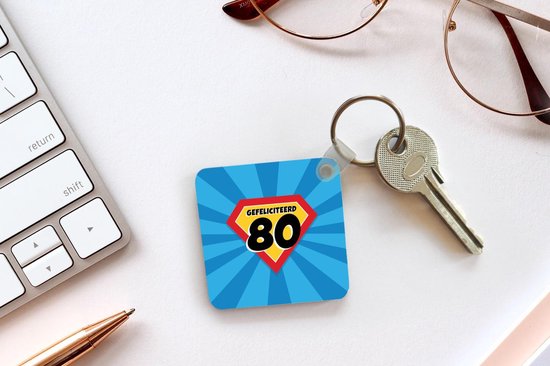Sleutelhanger - Uitdeelcadeautjes - Jubileum - 80 jaar - Superheldencape - Plastic