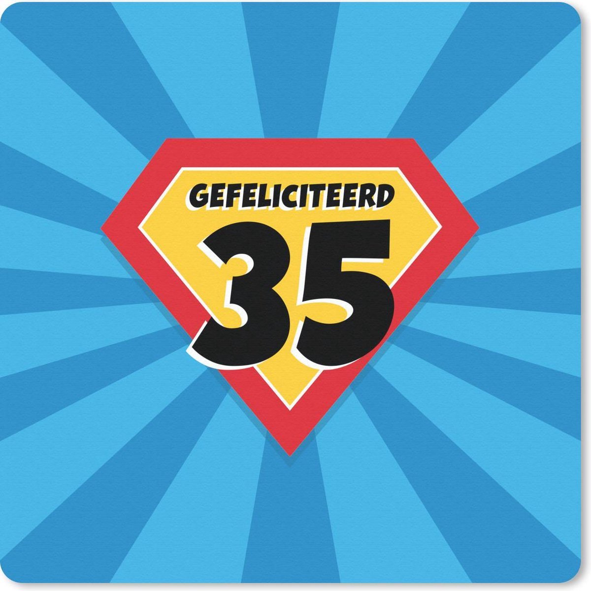 Muismat 20x20 cm - Mousepad Jubileum Cadeau - 35 jaar - Cape - Muismatten