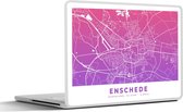 Laptop sticker - 10.1 inch - Stadskaart - Enschede - Paars - Roze - 25x18cm - Laptopstickers - Laptop skin - Cover