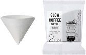 Kinto - Filtre en papier de coton SCS-02-CP-60 - 60 pièces - filtre en papier de coton - 2 tasses