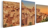 Artaza - Triptyque de peinture sur toile - Kasbah Ait Ben Haddou City au Maroc - 120x60 - Photo sur toile - Impression sur toile