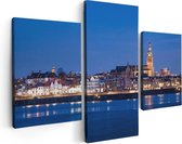 Artaza Canvas Schilderij Drieluik Nijmegen Skyline met de Waal Rivier - 90x60 - Foto Op Canvas - Canvas Print