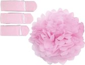 pompons zijdepapier 20-24-30 cm roze 3-delig