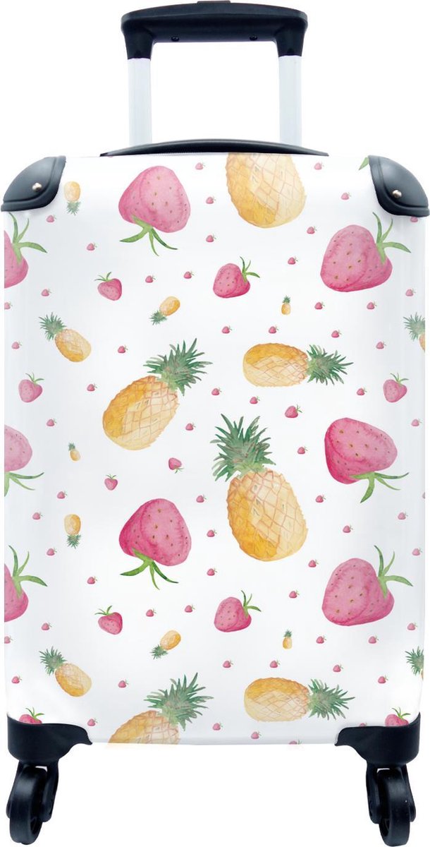 Valise Cabine Embossée ananas 52cm Blanc - Magasins