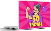 Laptop sticker - 13.3 inch - Verjaardag - Jubileum cadeau - Vrouw - 50 Jaar versiering - 31x22,5cm - Laptopstickers - Laptop skin - Cover