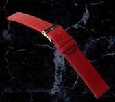 horlogeband-14mm-echt leer-rood-recht-zacht-plat-14 mm
