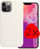 iPhone 13 Pro Hoesje Silicone Case - iPhone 13 Pro Case Wit Siliconen Hoes - iPhone 13 Pro Hoes Cover - Wit - 2 Stuks