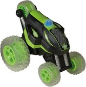 RC stuntauto met verlichting 17 cm zwart/groen