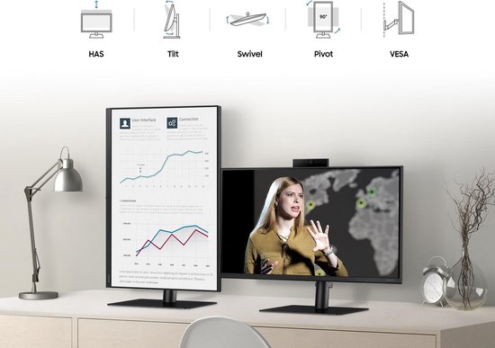 Samsung LS24A400 - Full HD IPS Webcam Monitor - 24 Inch