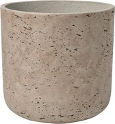 Pot Rough Charlie M Grey Washed Fiberclay 18x18 cm grijze ronde bloempot