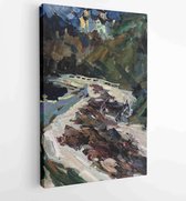 Canvas schilderij - Landscape, oil painting, hand made -  Productnummer 1128675035 - 80*60 Vertical