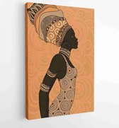 Canvas schilderij - Vector illustration Beautiful black woman. African American  -  Productnummer 161427056 - 115*75 Vertical