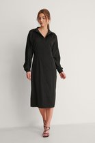 Na-kd Buttoned Midi Dress Jurken - Zwart