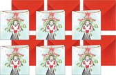 Kerstkaarten - Zeeuws meisje - zeehond - Zeeuwse kerst - feestdagenkaarten - kerstkaarten met enveloppen - 5 stuks