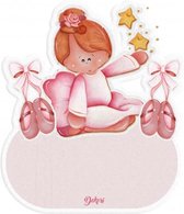 naambord ballerina meisjes 12 x 17 cm hout roze