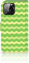 Telefoonhoesje iPhone 13 Pro Max Book Case Waves Green