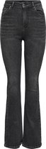 Only Jeans Onlmila Life Hw Flared Dnm Bj371 15244132 Black Denim Dames Maat - W29 X L30