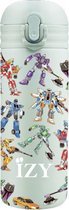 thermosfles met rietje transformers 350 ml RVS groen