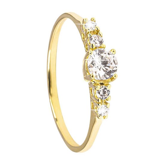 Di Lusso - Ring Brescia - Swarovski Zirkonia's - 14 Karaat Goud - Dames - 19.00 mm