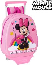 3D-schoolrugzak met Wielen Minnie Mouse Roze