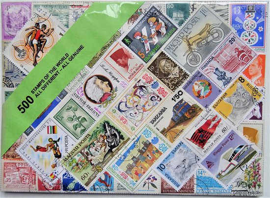 Postzegelpakket: 500 verschillende postzegels Wereld. | bol
