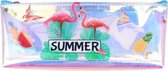 etui Summer meisjes 19 x 5 cm polyester blauw