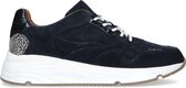 Manfield - Dames - Navy suède sneakers met panterprint detail - Maat 41