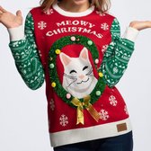 SillySanta Kersttrui -S- Meowy Met LED-lichtjes Multicolours