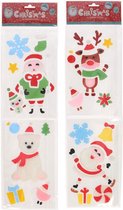 Raamsticker gel kerstman en vriendjes