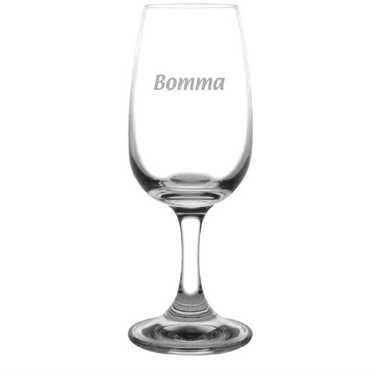 Foto: Gegraveerde portglas 12cl bomma