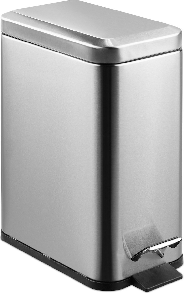 Relaxdays pedaalemmer 12 liter, softclose, met pedaal