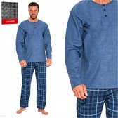 Cornette Katoenen Patrick  lange pyjama- blauw- Katoen XXL