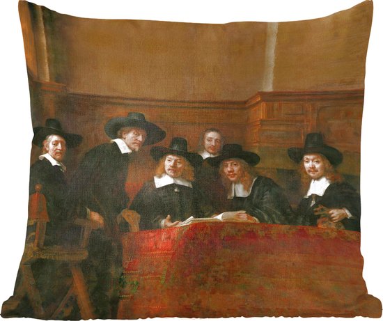 Sierkussens - Kussentjes Woonkamer - 40x40 cm - De staalmeesters - Schilderij van Rembrandt van Rijn