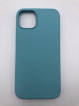 Hoogwaardige Siliconen back cover case - Geschikt voor iPhone 13 - Premium Kwaliteit TPU hoesje Turqoise - (Past Alleen iPhone 13)
