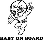 Baby On Board (wit) (20x15cm) Captain America
