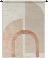 Wandkleed - Wanddoek - Vormen - Beige - Abstract - 60x80 cm - Wandtapijt