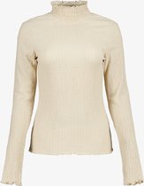 TwoDay zandkleurige dames top met kraag - Beige - Maat 3XL