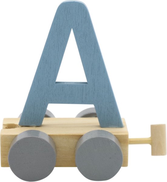 Lettertrein A blauw | * totale trein pas vanaf 3, diverse, wagonnetjes bestellen aub