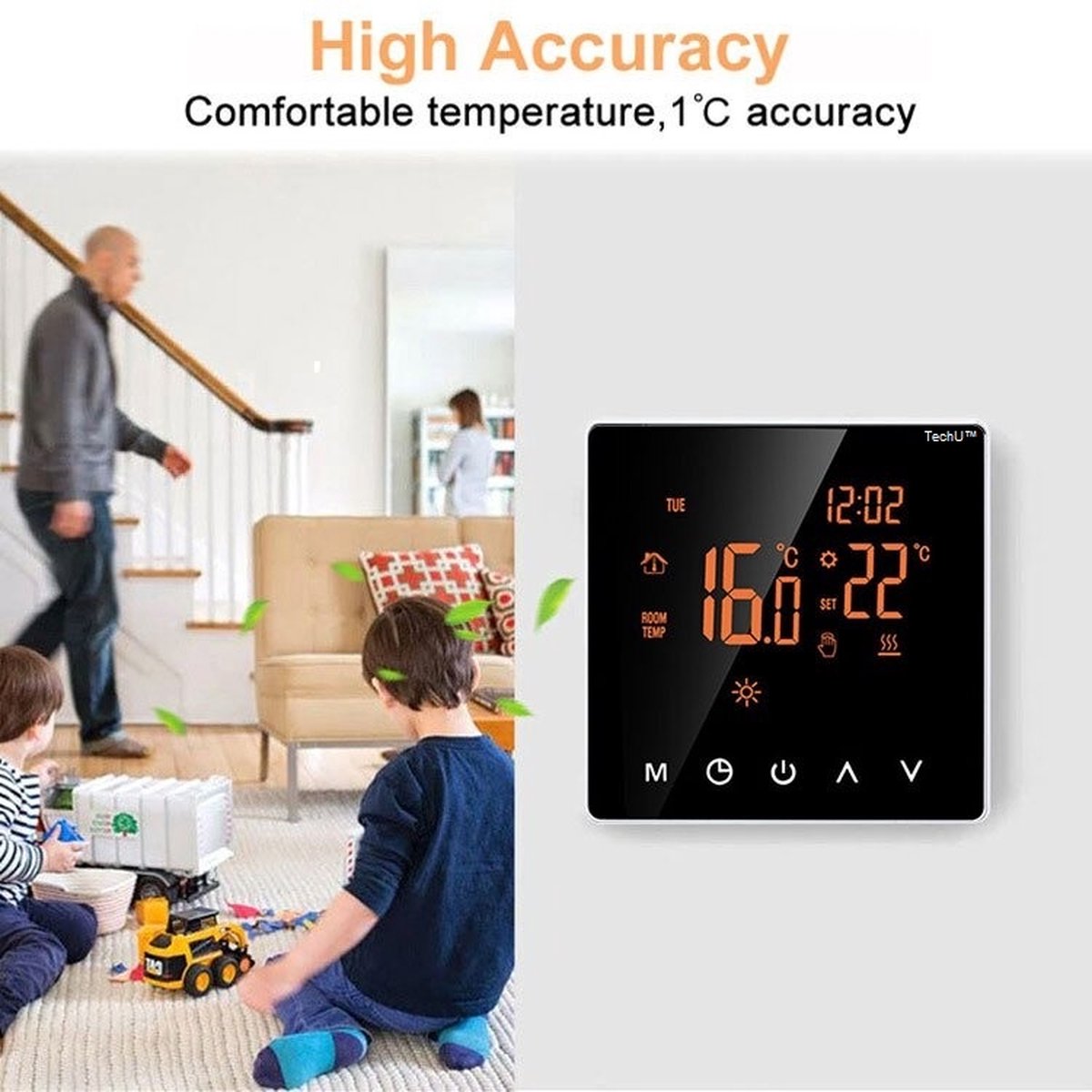 TechU™ Slimme Thermostaat Limit – Zwart – Alleen voor Elektrische Vloerverwarming – App & Wifi – Google Assistant & Amazon Alexa – IFTTT thumbnail 8