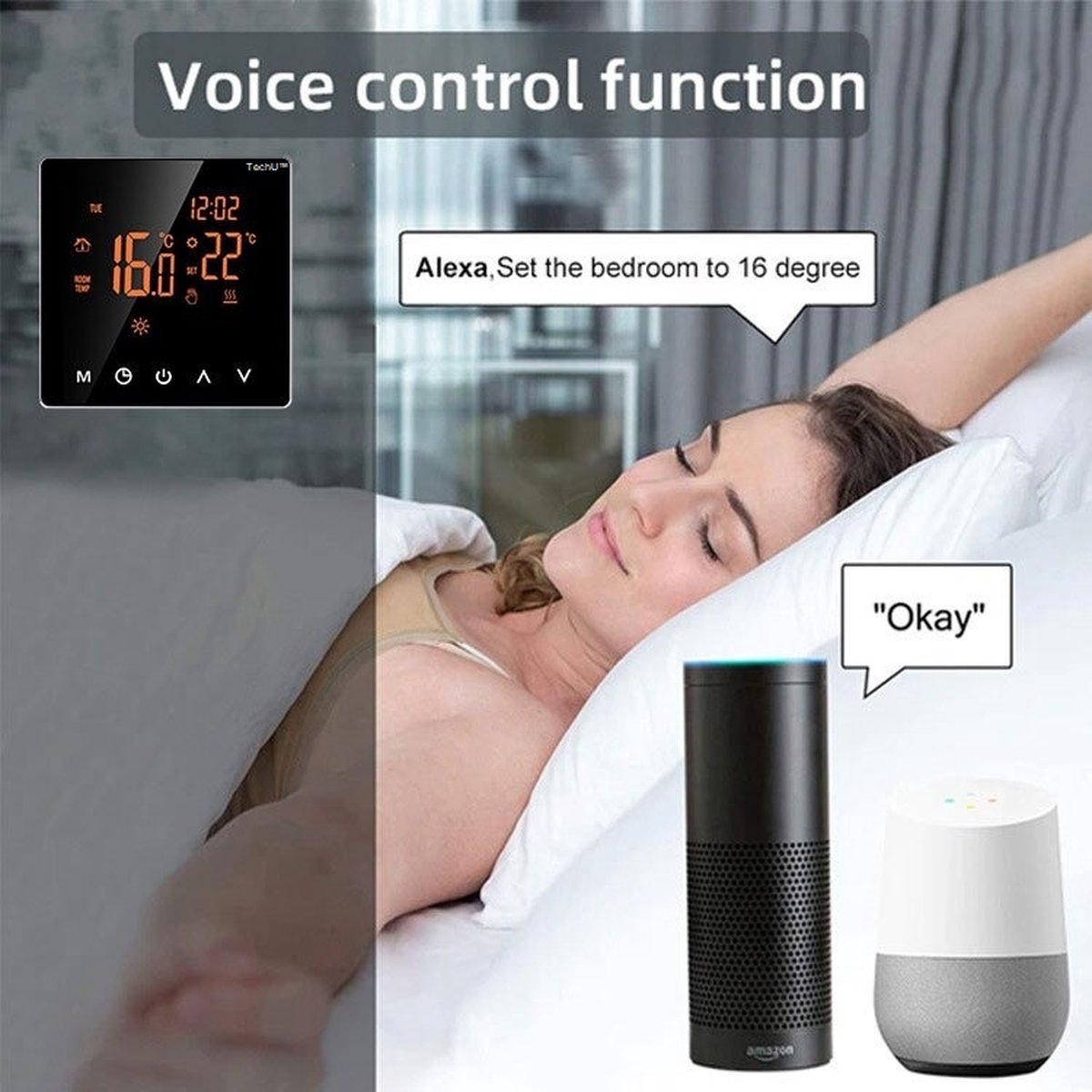 TechU™ Slimme Thermostaat Limit – Zwart – Alleen voor Elektrische Vloerverwarming – App & Wifi – Google Assistant & Amazon Alexa – IFTTT thumbnail 7