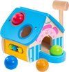 Afbeelding van het spelletje Mooi klein huisje! Boby Pound and Tap Bench met Klok - Multicolor - Hamerbank