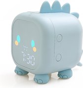 Slaaptrainer Kinderen – Wekker - Wake-Up Light en Nachtlampje in 1 – Digitaal - Slaapwekker met USB Oplader & Handleiding – Draadloos te Gebruiken - Blauw