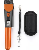 Handheld Metaaldetector Waterdicht - Pinpointer - Metaal & Goud Detecteren - Kinderen & Volwassenen - LED Zaklamp - Oranje