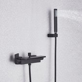 Dakta® Luxe Badkraan met handdouche | Opbouw |  Zwart | Kraan | Complete set | Badkamerkraan